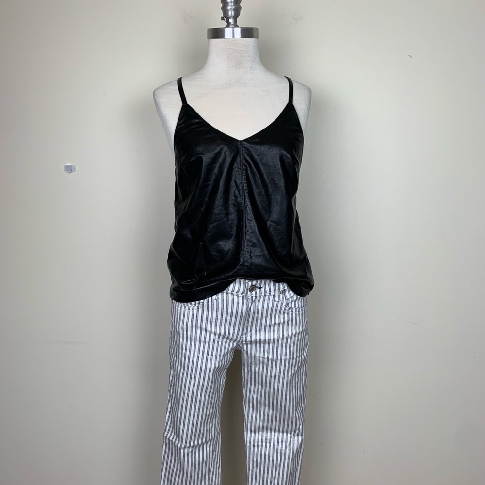 Forever 21 faux leather criss cross festival tank